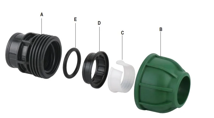 PP Pipe Connector and Fitting System for HDPE Hose Water Irrigaiton