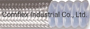 Braided Corrugated PTFE / Poly Tetra Fluoroethylene Hose with Flange%