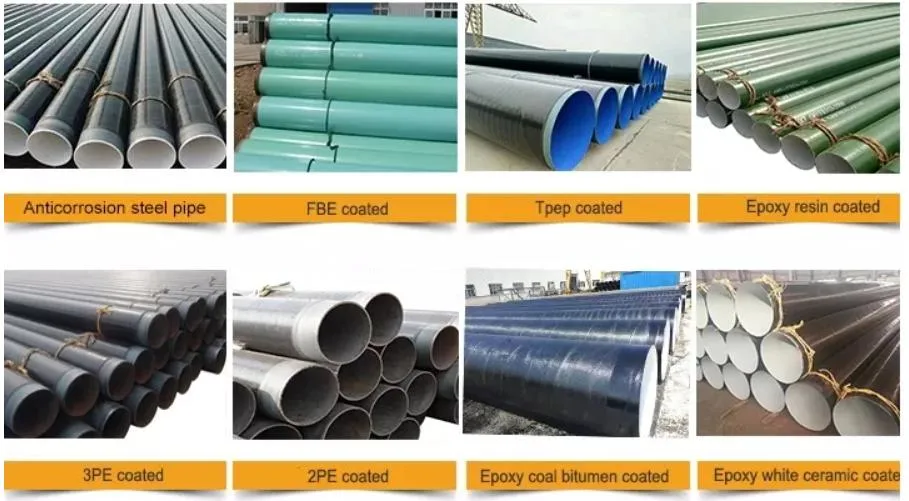 Plastic Coated Steel Pipe Manufacturers Anti-Corrosion Pipe API 5L Oil and Gas Pipeline ASTM A53 3PE/2PE Tpep Coated PE Plastic Pipe 160mm HDPE Pipe
