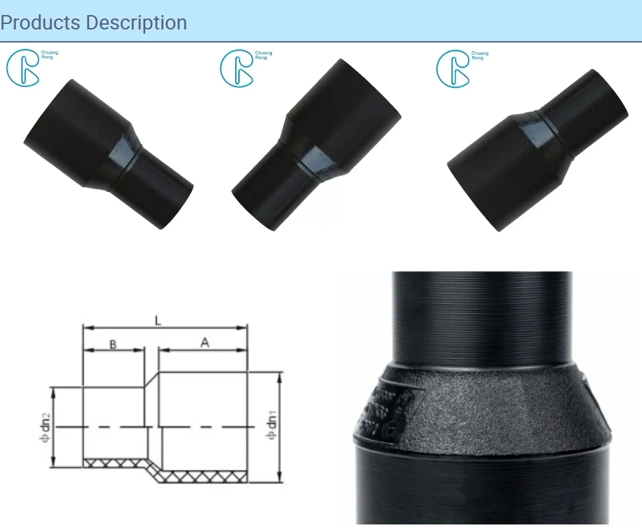 HDPE Reducer Fittings Price Poly Buttfusion Reducing Coupler for Water Supply