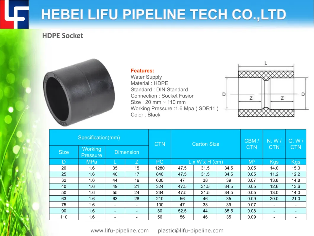 High Quality Plastic Pressure Pipe Fittings PE Pipe Tee and Fittings PE Socket Fusion Pipe Fitting HDPE Pipe Fitting for Water Supply DIN Standard SDR11