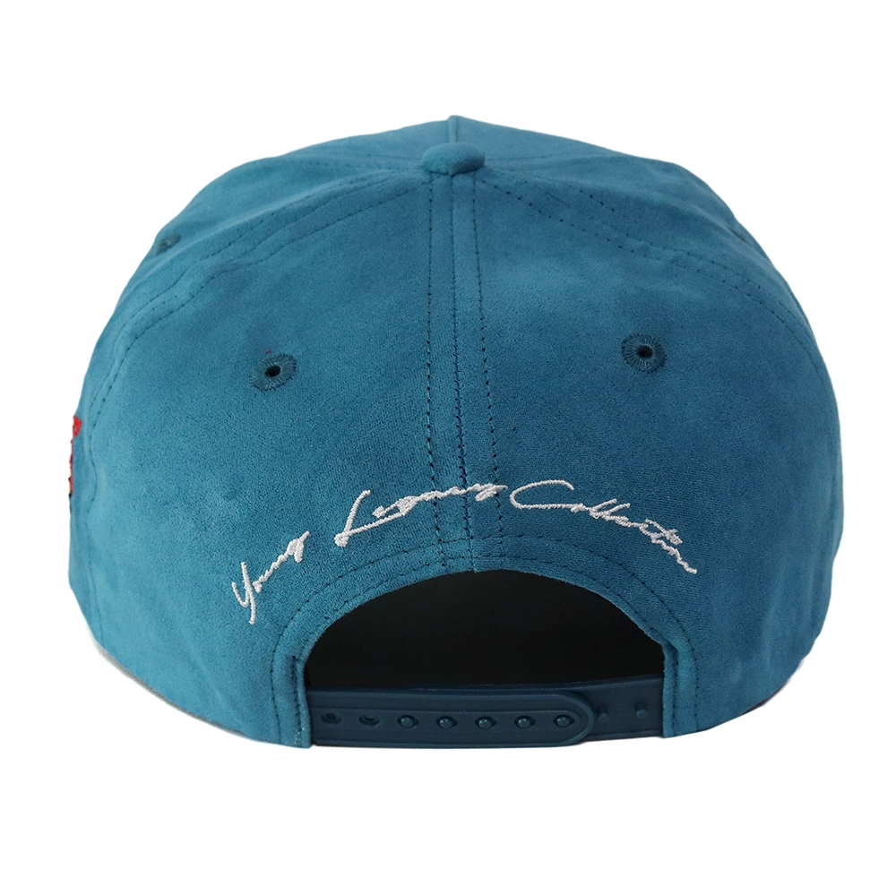 High Quality Custom Embroidery Logo 5 Panel Suede Baseball Cap Embossed Logo Snapback Hats Cap 3D Embroidery Custom