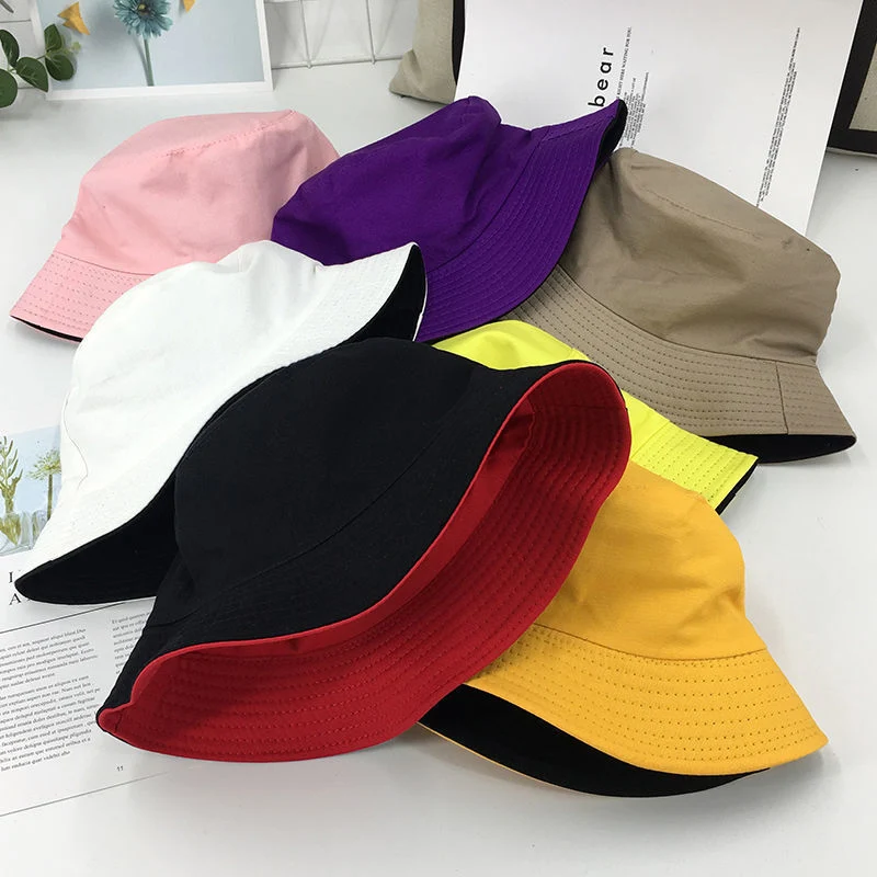 Reversible Bucket Hat Fisherman&prime;s Hat Summer Sun Protection