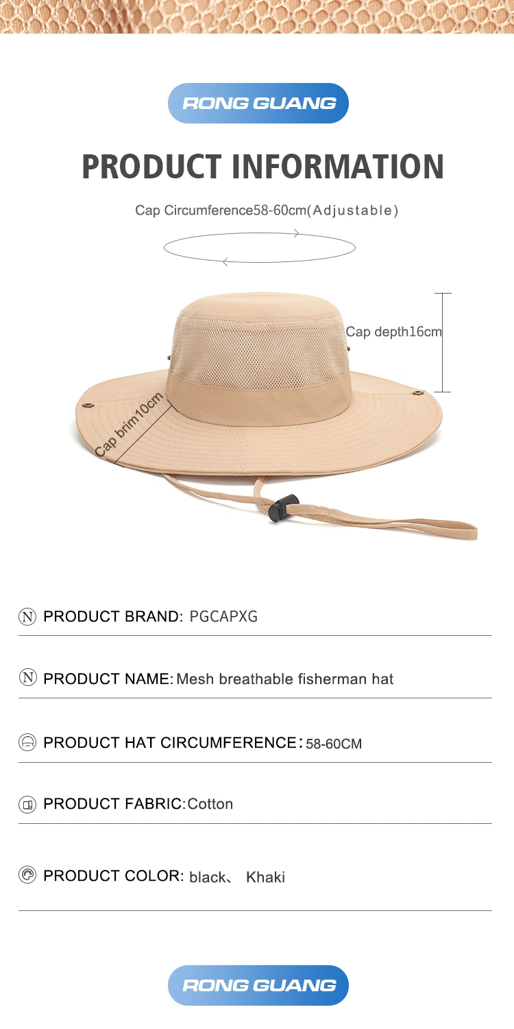 Wide Brim Custom Logo Blank Fisherman Bucket Hats