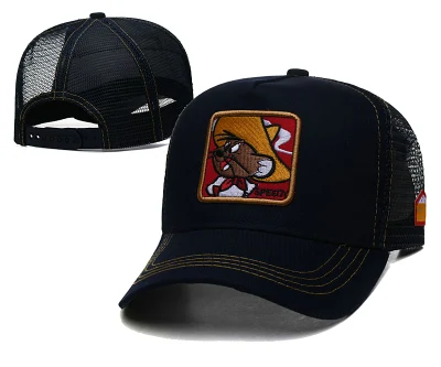 Personalisiere Kinder Comics Anime Graphic Embroidered Herren Mesh Caps Hüte Road Runner Tom Coyote Spiderman Taz Sam Mickey