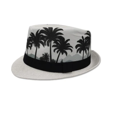 Großhandel Outdoor Strand Sommer Männer Stroh Floral Hut Custom Logo Fedora-Mütze
