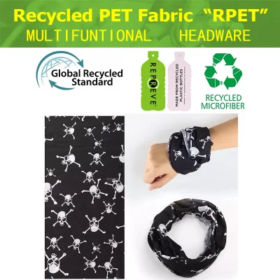 Hals Bandanas Windproof Nahtloses Bandana 100% RPET Stirnband