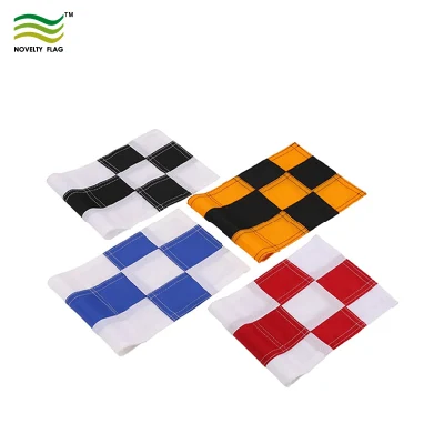 Polyester Custom Printing Kariert Golfplatz Loch Pin Mini Flaggen (M-NF33F01005)