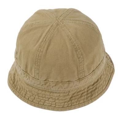 Japanische Einfarbige Einfache Baumwolle Runde Top Eimer Hut Vintage Fischerkhut