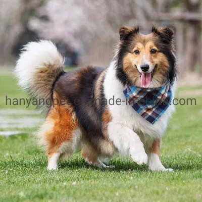Hanyang OEM Haustier Zubehör Haustier Zubehör Reversible Plaid Pet Lätzchen Schal Dreieck Hund Bandana Verstellbarer Hund Bandana