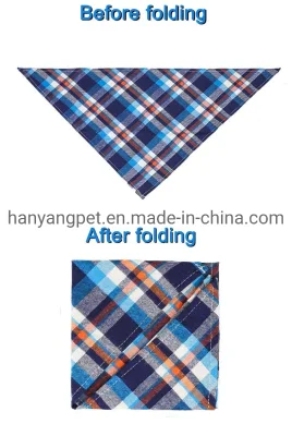Hanyang OEM Haustier Zubehör Haustier Zubehör Reversible Plaid Pet Lätzchen Schal Dreieck Hund Bandana Verstellbarer Hund Bandana