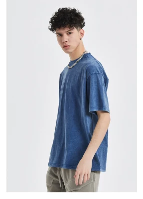 Großhandel OEM ODM Custom Oversize Herren T-Shirts gewaschen Farbe Säure-Waschen Baumwolle Unisex