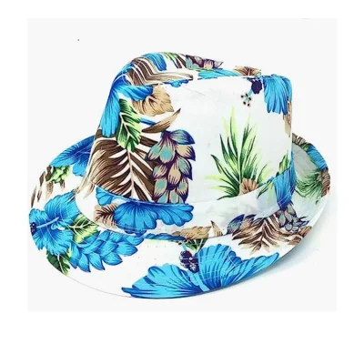 Großhandel Outdoor Strand Sommer Männer Stroh Floral Hut Custom Logo Fedora-Mütze