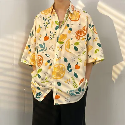Mode Casual Hawaiian Print Herren Ärmellos Shirt Summer Harbour Trend Lose Größe