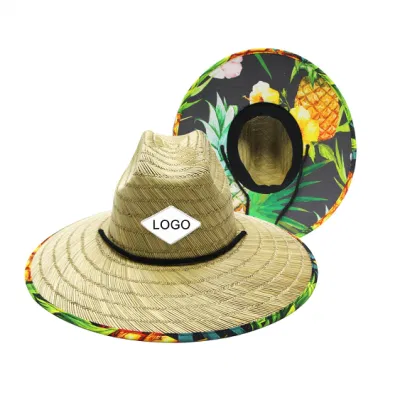 Heißer Verkauf Custom Australien Strand Rettungsschwimmer Männer Natürliche Gras Stroh Hut