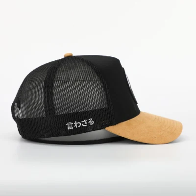 Custom Herren Gebogene Wildlederbrim Stickerei Mesh Snap Zurück Gorras Twill Sport Trucker Hut Caps Aus Baumwolle