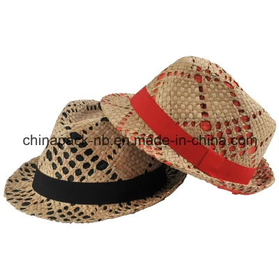 Doppelschichtige Fedora-Hüte mit Papierstreu (CPA_60118)