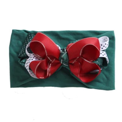 Kinder Haarband Bandana Elastic Nylon Baby Threaded gewebte Schleifen Mädchen Weihnachten Geschenk Baby Gestrickt Stirnband