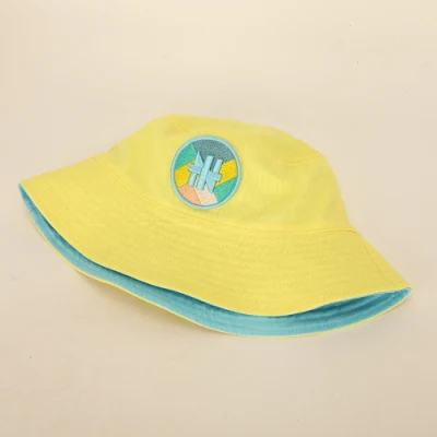 Großhandel Bulk Custom Embroidery Logo Frauen Baumwolle Eimer Kappe Doppelseitig Sommer Fischer Reversible Sonne Eimer Hut