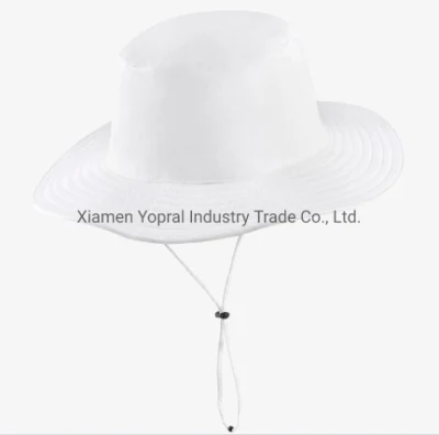 Großhandel Weiß Schwarz Grau 5 Panel Baumwolle mit Seil Sonne Shade Trucker Bucket Golf Hüte