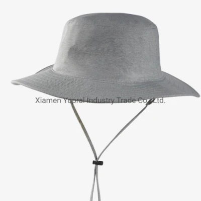 Großhandel Weiß Schwarz Grau 5 Panel Baumwolle mit Seil Sonne Shade Trucker Bucket Golf Hüte