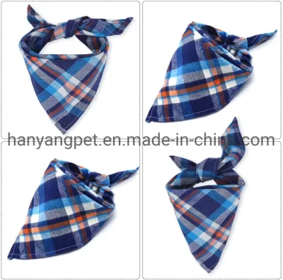 Hanyang OEM Haustier Zubehör Haustier Zubehör Reversible Plaid Pet Lätzchen Schal Dreieck Hund Bandana Verstellbarer Hund Bandana