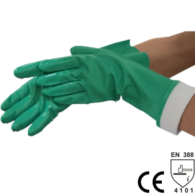 Nmseagesicherheit Green Nitril En374 Chemical Industrial Safety Work Glove