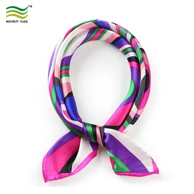 Benutzerdefinierte Druck Vollfarbe Polyester Seide Satin Square Stirnband Bandanas (M-NF20F19017)