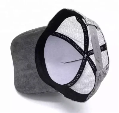 Custom Made Stickerei 5 Panel Wildleder Material Mesh Zurück Trucker Hut