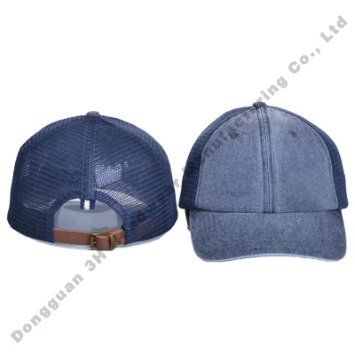 Großhandel unstrukturiert 6 Panel Distressed Mesh Papa hat für Unisex Custom Vintage Gewaschen Baumwolle Trucker Caps Hüte