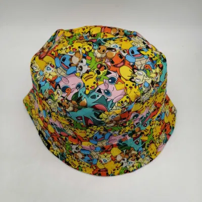 Günstige Kinder Outdoor-Eimer Custom Sublimation Druck Polyester Sommer Strand Kinder Eimer Hüte BSCI Fabrik