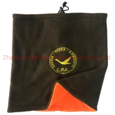 OEM Customized Logo Stickerei Polar Fleece Hals Tube Gesichtsmaske Winter Snowboarding Skifahren Black Neck Warmer