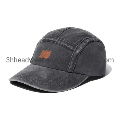 Custom Logo Einfarbig Erwachsene Männer Frauen Camper Camp Cap Distressed Vintage Gooras Gewaschen 5 Panel Baseball Papa Hüte