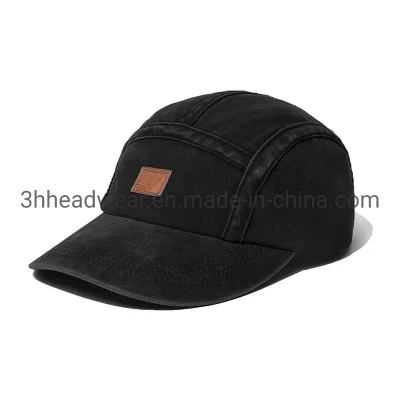Custom Logo Einfarbig Erwachsene Männer Frauen Camper Camp Cap Distressed Vintage Gooras Gewaschen 5 Panel Baseball Papa Hüte