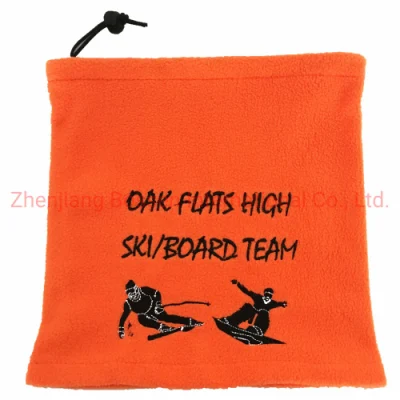OEM Customized Logo Stickerei Polar Fleece Hals Tube Gesichtsmaske Winter Snowboarding Skifahren Black Neck Warmer