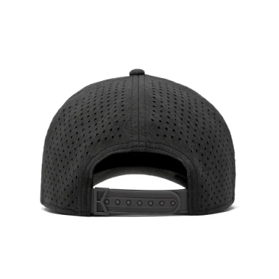 Hochwertige Custom 5 Panel Gummi PVC Logo Seil Baseball Cap, Wasserdichte Laser Cut Hole perforierte Hut, Performance Golf Papa hat