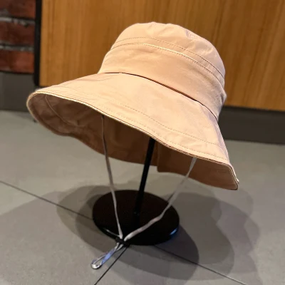 Herren Damen Frühling Sommer Einfache Mode Bogen Big Brim Sonnenschirm Beckenmütze mit Fischerkappe