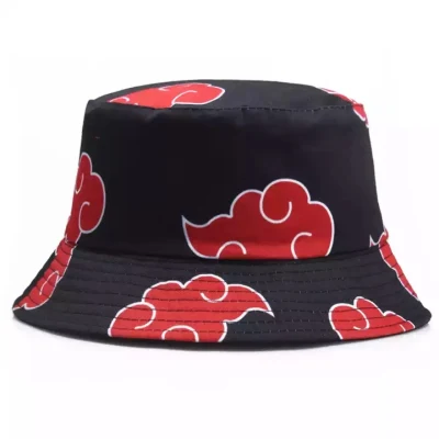 Made in China Custom Eimer Hüte mit Akatsuki bunt Rot Wolkenzeichen für Fans von Anime-Eimer Hüte