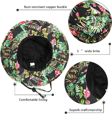 Sonnenschutzmäuse für Frauen Sommer Casual breiter Krempe Baumwolle Eimer Hat Beach Urlaub