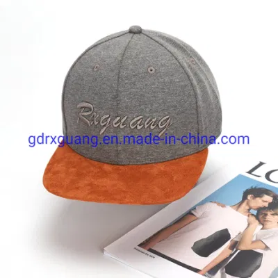 Individuelle Stickerei Logo Wildleder Flache Krempe Snapback Baseball Cap