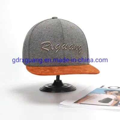 Individuelle Stickerei Logo Wildleder Flache Krempe Snapback Baseball Cap
