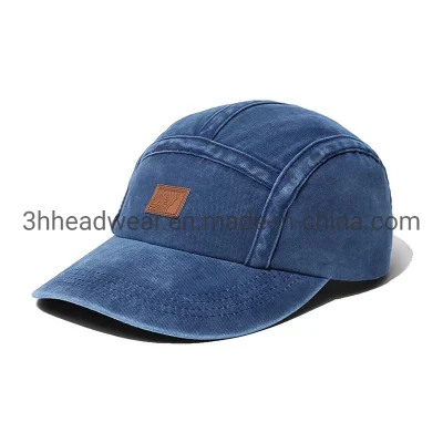 Custom Logo Einfarbig Erwachsene Männer Frauen Camper Camp Cap Distressed Vintage Gooras Gewaschen 5 Panel Baseball Papa Hüte
