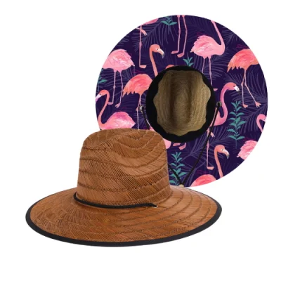 Hochwertige Custom Logo Breite Krempe Sonnenschirm Cowboy Beach Surf Rettungsschwimmer Strohhut für den Sommer