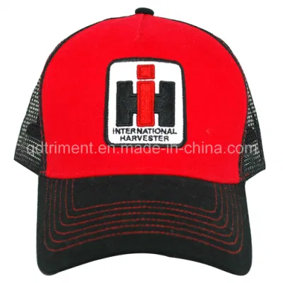 Konstruierte Fuge 3D Stickerei Snapback Netz Trucker Kappe (TRT038)