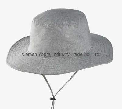 Großhandel Weiß Schwarz Grau 5 Panel Baumwolle mit Seil Sonne Shade Trucker Bucket Golf Hüte