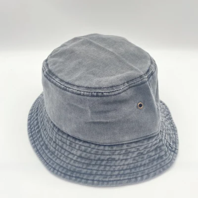 Großhandel Unisex Outdoor Farbe Einstellbare Gewaschen Frauen Custom Cotton Cap Faltbare Fisherman Eimer Hüte