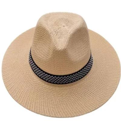 Sun Stroh Geflecht Floppy Fedora Beach Panama Cap Stroh Hüte