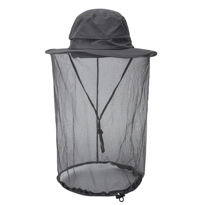 Sommer Outdoor Angeln Sonnenhut mit Gaze Maske Khaki Sonne Visierkappe