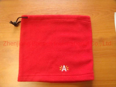 OEM Customized Logo Stickerei Polar Fleece Hals Tube Gesichtsmaske Winter Snowboarding Skifahren Black Neck Warmer