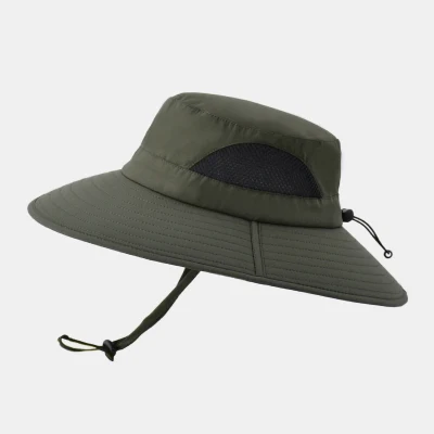 Sonnenhut für Männer Frauen, Wasserdichte breite Krempe Eimer hat Faltbare Boonie Hut zum Angeln Wandern Garten Safari Strand